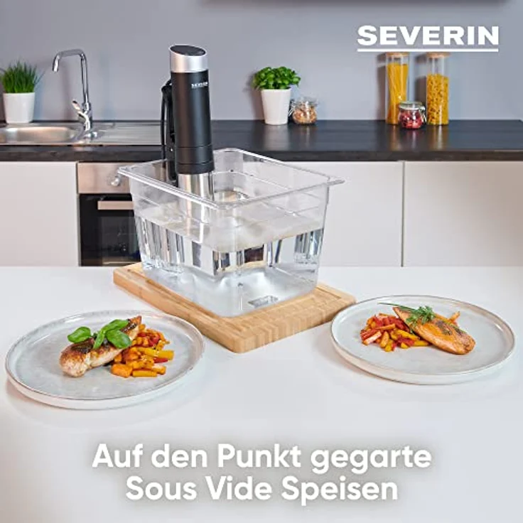 SEVERIN Sous Vide Stick mit Touchbedienung, leistungsstarker Sous-Vide Garer mit LED-Display, bei herkömmlichen Geräten, Edelstahl-gebürstet / schwarz, SV 2451 – Bild 3