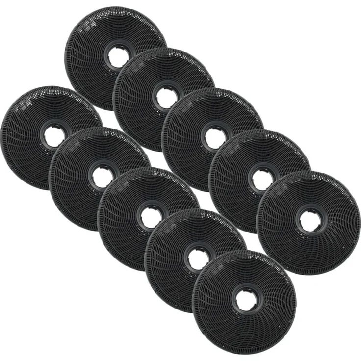 vhbw 10x Aktivkohlefilter Ersatz für Candy Model 190, ECFB02, AS-AZKF350, effektive Geruchs- und Fettfilterung für Dunstabzugshaube