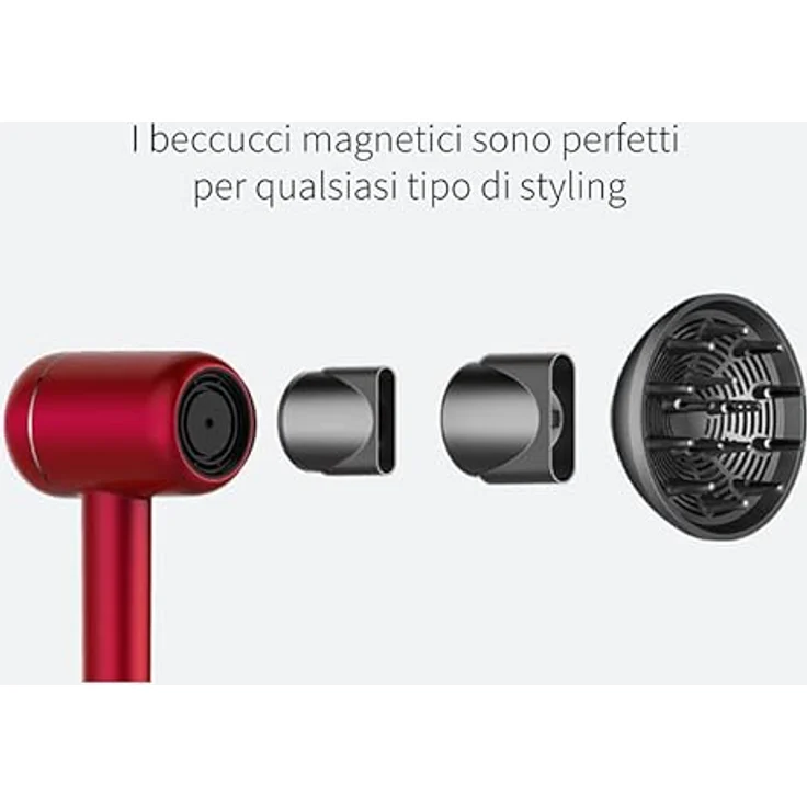 Jimmy F6 Ruby Red Max Air Spee Haartrockner, 1800 Watt, Überhitzungsschutz, Thermo-Sensor-Technologie, rot – Bild 3