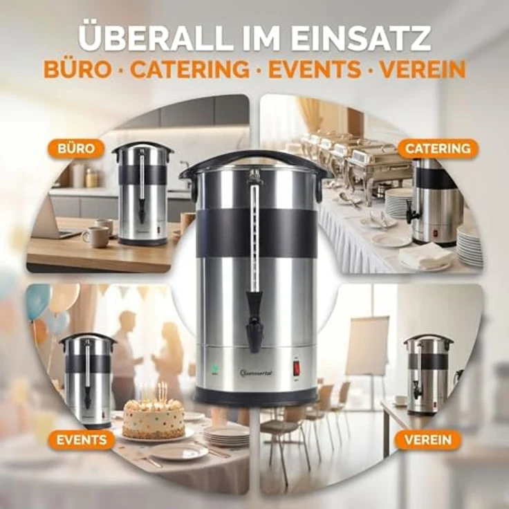 Sommertal Gastro Kaffeemaschine 15L / 100 Tassen, Filterkaffeemaschine mit Warmhaltefunktion und Beschriftungsfeld – Bild 7