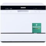 Heinrich´s Mini Geschirrspüler, tragbarer Tischgeschirrspüler mit 6,5L Wasserverbrauch, 7 Programme, freistehend, lautlos (47 dB)