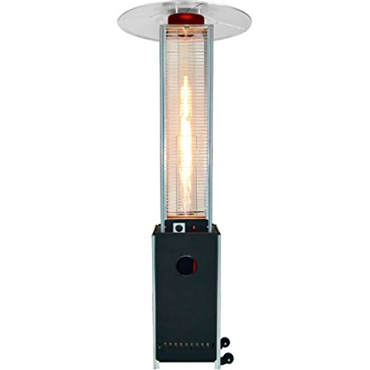 APANA Gasheizer 12,5 kW Bellamente Cristal praktischer Gasheizstrahler für Terrasse Garten Balkon mit Umkippsicherung & Abschaltautomatik in schwarz