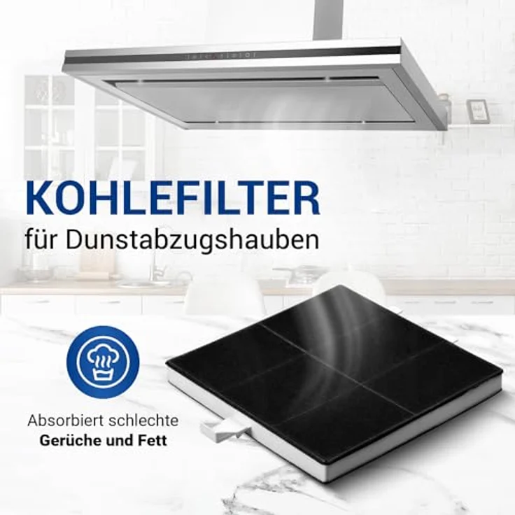 VIOKS Kohlefilter Dunstabzugshaube 225x220x24mm, Ersatzfilter für Balay & Aktivkohlefilter für Dunstabzugshauben – Bild 2