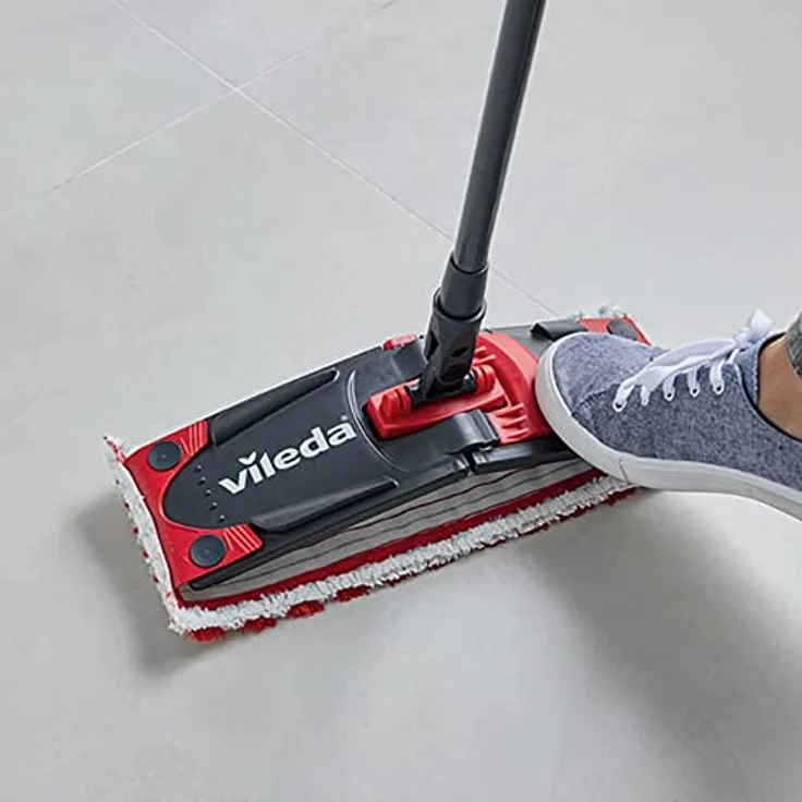 Vileda Ultramax Turbo 2in1 Bodenwischer Komplett Set, Wischmopp mit Teleskopstiel, Mikrofaserbezug und Eimer mit Powerschleuder, für alle Hartböden, Stiellänge 75-130cm, Eco-Verpackung – Bild 3