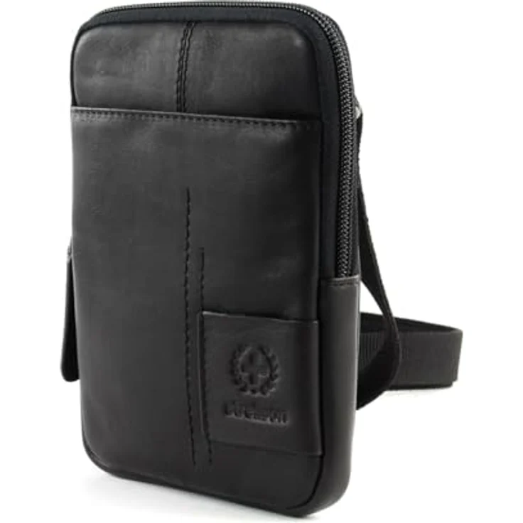 Strellson Hyde Park ShoulderBag XSVZ1, minimale Umhängetasche aus genarbtem Rindleder, schwarz, verstellbarer Schultergurt – Bild 2