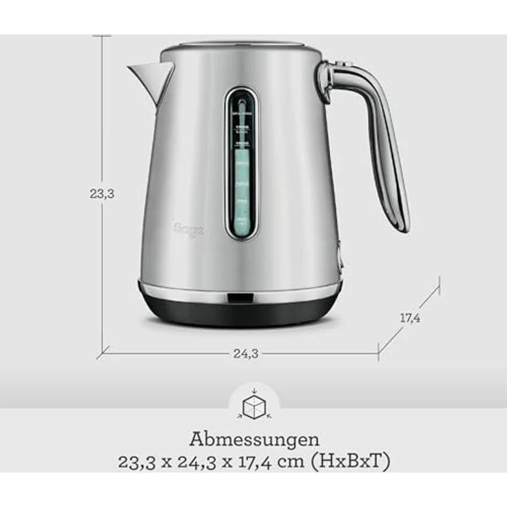 SAGE SKE735SHY the Soft Top Luxe Wasserkocher in Premium-Metallic-Lackierung mit Chrom-Akzenten, Gebürsteter Edelstahl – Bild 6