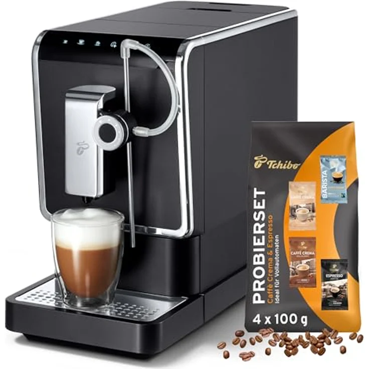 Tchibo Kaffeevollautomat Esperto Pro mit One Touch Funktion für Caffè Crema, Espresso und Milchspezialitäten, Anthrazit - INKLUSIVE Kaffeeprobierset GRATIS – Bild 1