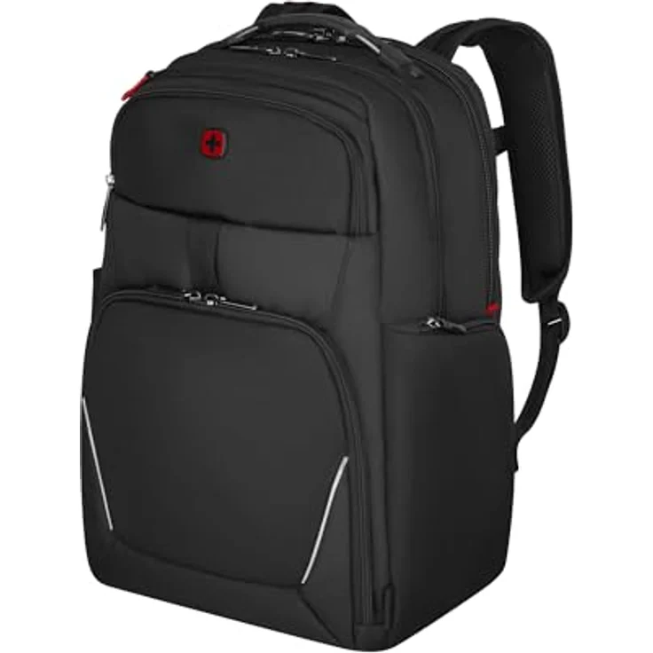 Wenger Meteor 17 Laptop Rucksack, Triple Protect Fach für Laptops bis 17 Zoll, separates 10 Zoll Tablet-Fach, herausnehmbares Organisationspanel, schwarz – Bild 2