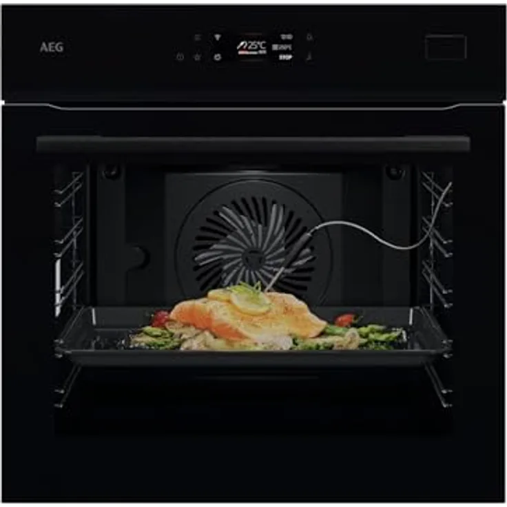 AEG NBB8S621AB Meal Assist SteamPro Backofen, 22 Funktionen, Dampfreinigung, Schwarz, MaxiKlasse Garraum