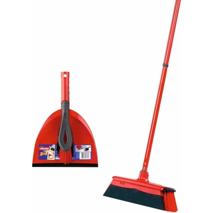 Vileda 3in1 Bodenpflege-Set, inkl. Teleskopstiel Bodenwischer, DuActiva Besen und Kehrgarnitur zur gründlichen Reinigung in Ecken und Kanten – Bild 3