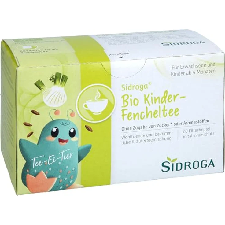 Sidroga Bio Kdr Fencheltee, Kräutertee für Kinder mit Fenchel und Anis, 20 Filterbeutel à 2,0 g – Bild 4