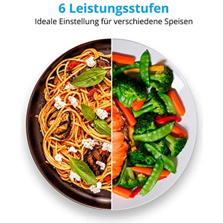 MEDION Mikrowelle, ca. 700 Watt Leistung, ca. 17 Liter Kapazität, 6 Stufen, Auftaufunktion, MD 15644, schwarz – Bild 5