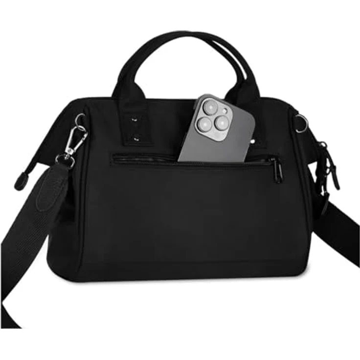 CABAIA Umhängetasche Crossbody M, 100% recyceltes Polyamid, auswechselbare Vortasche, abnehmbarer Schulterriemen, schwarz – Bild 4