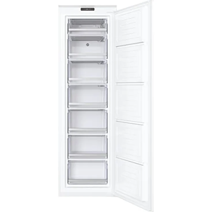 Hoover H-Freeze 500 HBOU 172/N Gefrierschrank, vertikal, integriert, 200 l, 55 cm breit, 7 Schubladen, Eiswürfelbehälter, wendbare Tür, SuperFrost, 39 dba, Klasse F, Weiß – Bild 1