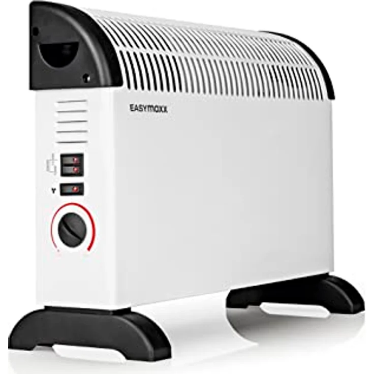 EASYmaxx Heizkonvektor 2000 W Elektro Heizung | energiesparendes Thermostat | Turbo-Heizung 3 Stufen Radiator schnelle Wärme + Überhitzungsschutz [Stahl | weiß/schwarz] – Bild 2