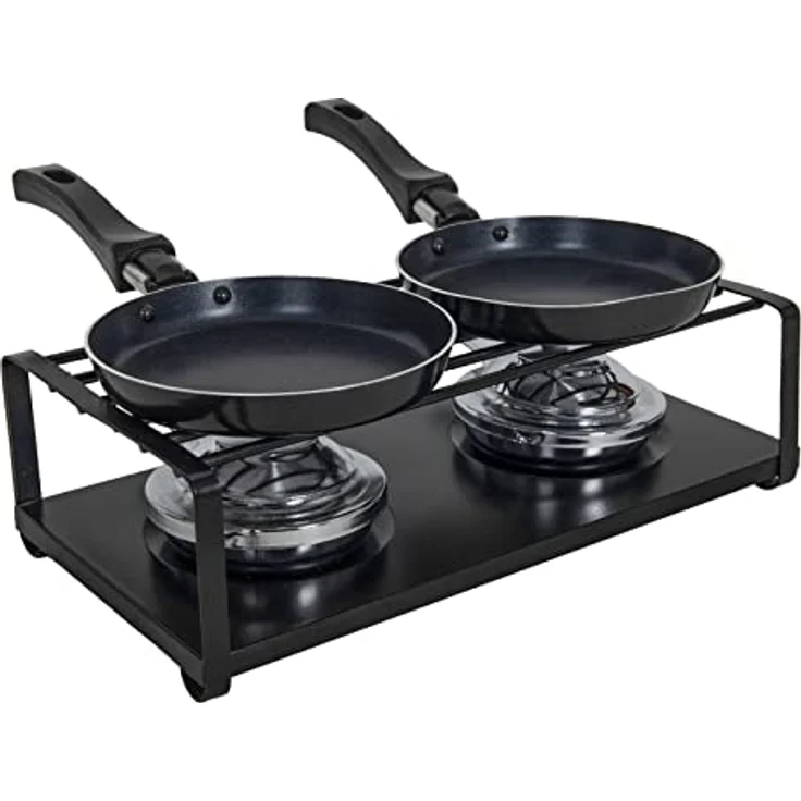 Mini Raclette Set ohne Strom - für 2 Personen - Tischgrill mit 2 Pfannen - Camping Festival Picknick Tisch Grill mit Brenner für Brennpaste Betrieb mit Feuer – Bild 1