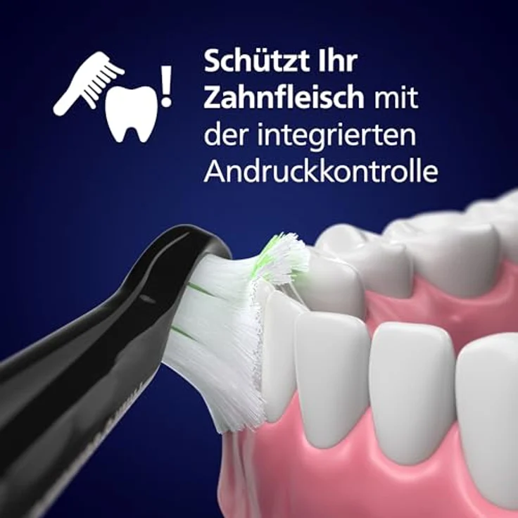 Philips Sonicare 5500 HX7113/01, elektrische Schallzahnbürste mit 2 Putzmodi, Andruckkontrolle, Navy – Bild 5