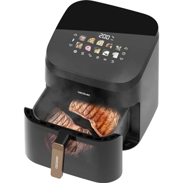 Cecotec Cecofry&Grill Smokin' 8500, Heißluftfritteuse mit 8,5L, 2200W, Temperaturregelung 40-200°C, integrierter Smoker und Grillplatte – Bild 2