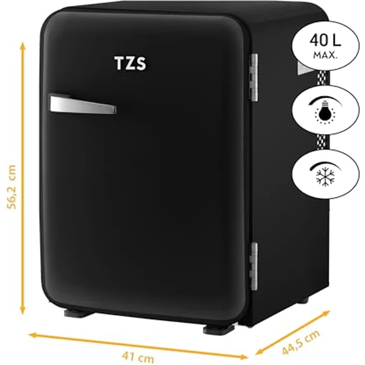 TZS First Austria Minikühlschrank | Retro Design | Einstellbare Kühlleistung | Thermoelektrisches Kühlsystem | 40L | schwarz – Bild 2