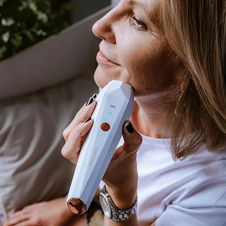 Beautifly Elektrische Gesichtsreinigungsbürste B-LUMIX-PRO mit Face Lifting-Effekt, 24K vergoldeter Energiekopf, Multipolare Radiofrequenz, EMS-Mikroströme für Hautstraffung, automatischer UV-Lichtsterilisator, Wärme bei 37-41°C – Bild 6