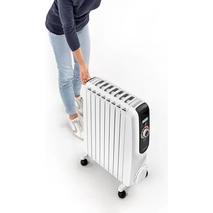 Delonghi TRD50820 Ölradiator Dragon 5, 2000 Watt Heizleistung, elektronische Temperaturregelung, schwarz und weiß – Bild 5