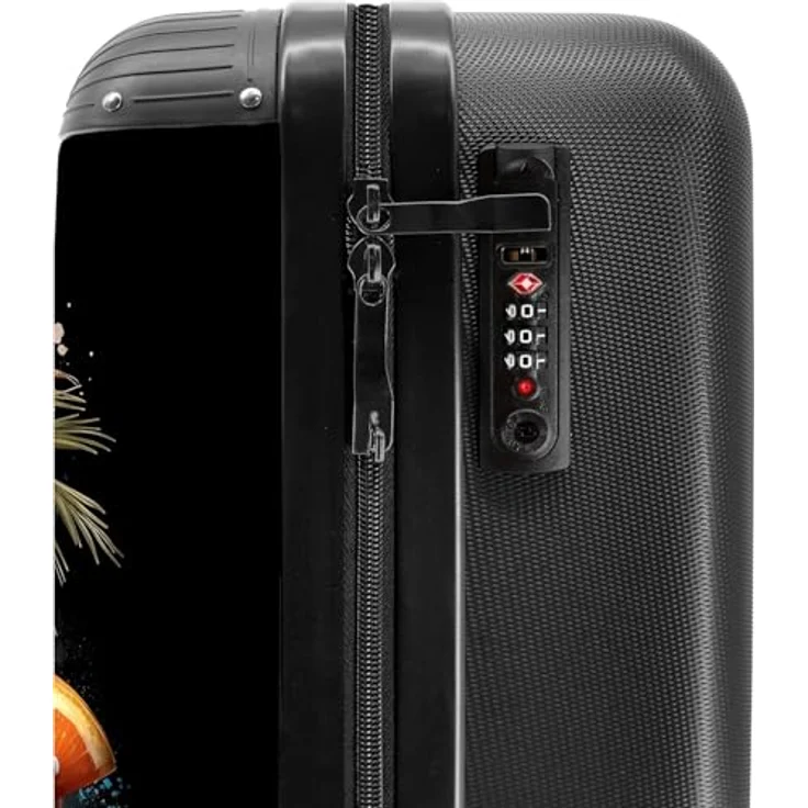 NoBoringSuitcases.com© Hartschalen-Trolley Hund in tropischen Sphären 55x35x20cm, 4 Rollen, Koffer Handgepäck Flugzeug, buntes fröhliches Motiv – Bild 5
