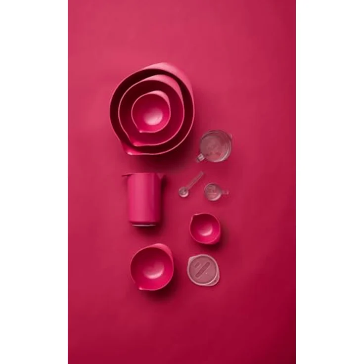 Rosti Margrethe Rührschüssel 2 Liter, Bruchsichere Schüssel, Backschüssel, Hefeteigschüssel mit gutem Griff, Teigschüssel aus Kunststoff, Beetroot – Bild 3