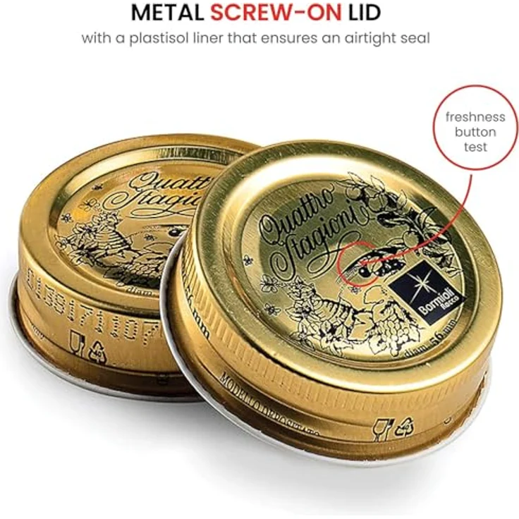 Bormioli Rocco Ersatzdeckel mit Twist-Off Verschluss - Motiv: ''Quattro Stagioni'' - TO 56 mm - 3 Stück – Bild 3