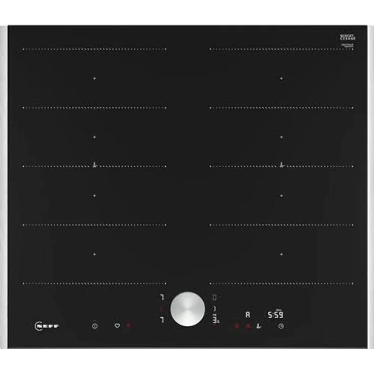 Neff, T66TTX4L0, Autarkes Flex-Induktionskochfeld mit Twist Pad Steuerung, N90, Breite 60 cm, Schwarz mit Rahmen aufliegend, Home Connect – Bild 1