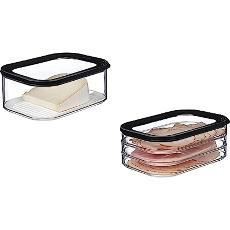 Mepal Modula Vorratsdosen Set Meat and Cheese Nordic Black - Luftdicht & spülmaschinenfest – Bild 1