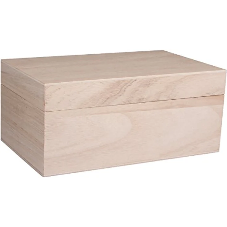 Rayher Hobby Rayher Aufbewahrungs-/Holz-Box mit Deckel, 20x12x9cm, Holzkiste, Holzschachtel mit abnehmbarem Deckel, FSC Mix Credit, 62815000, Groß – Bild 2