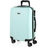 ITACA - Koffer Klein Handgepäck - Handgepäck Koffer 4 Rollen - Koffer Handgepäck 55x40x20 Leicht und Robust - Reisekoffer Klein aus Hochwertigen Materialien 71150, Minzgrün