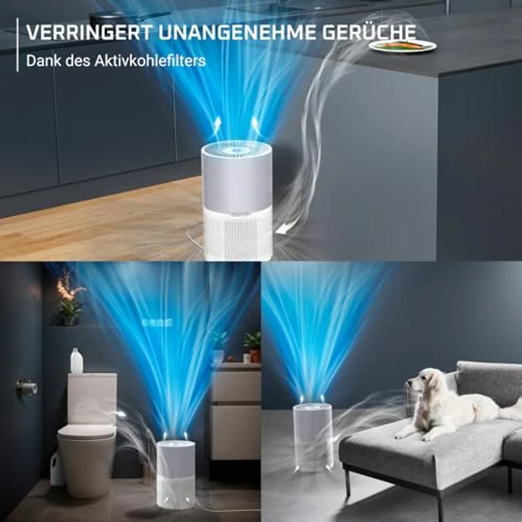 Rowenta PU2220, Luftreiniger mit 19 dB Geräuschpegel, 200 m³/h, Echtzeit-Luftqualitätssensor und 3-in-1 HEPA-Filter – Bild 6