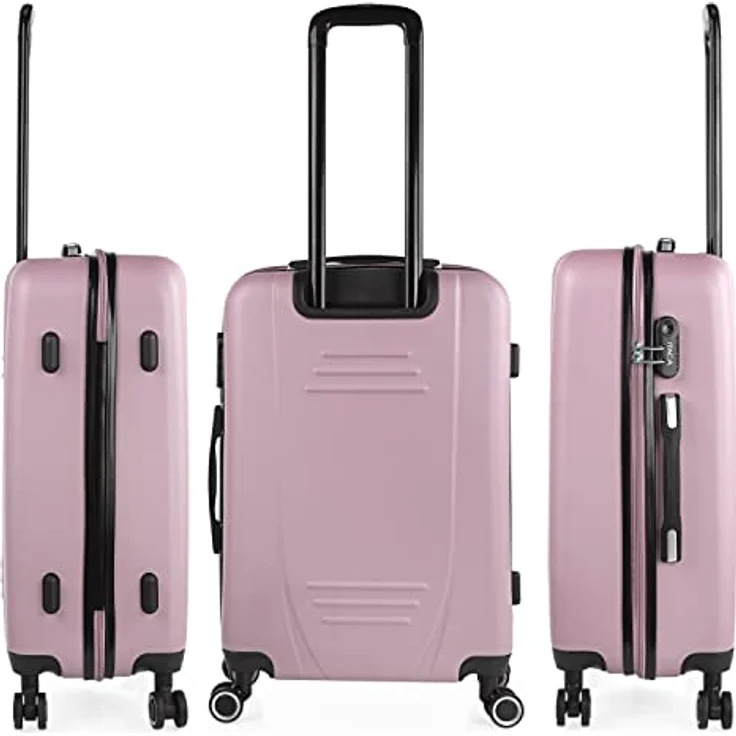 ITACA - Koffer Groß 4 Räder Großer Koffer Leichte - Reisekoffer Groß für Flugzeuge Koffer Hartschale mit Geprüftem Schloss - Handgepäck Koffer 71170, Rosa – Bild 3
