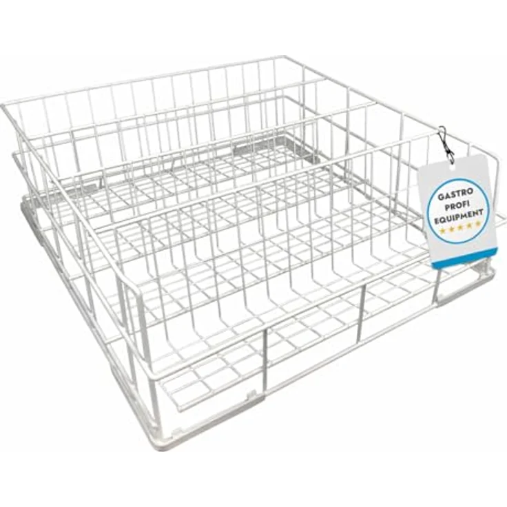 Morleos Gläserspülkorb Drahtgitterkorb 400x400 mm, 4 Reihen für Gastro-Spülmaschinen, Made in EU, robust mit Kunststoffbeschichtung – Bild 2