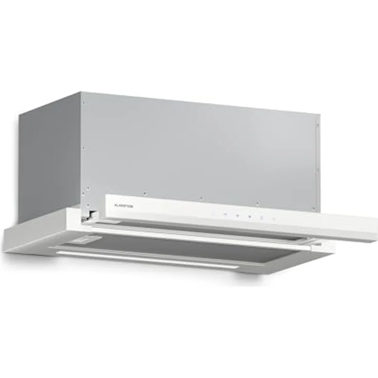 Klarstein Velaire Dunstabzugshaube 60cm, Unterbau, Ausziehbar, 896 m³/h Boost, Touch, Energieklasse A++, LED-Beleuchtung, Leise, Aluminium- & Aktivkohlefilter, Weiß – Bild 1