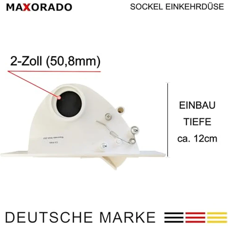 Maxorado ZS1 Kehrschaufel mit Kippmechanik, kompatibel mit VacPan BVC und 2 Zoll Sockel, weiße Kunststoff-Ausführung für Küchen- und Badezimmerbereich – Bild 3
