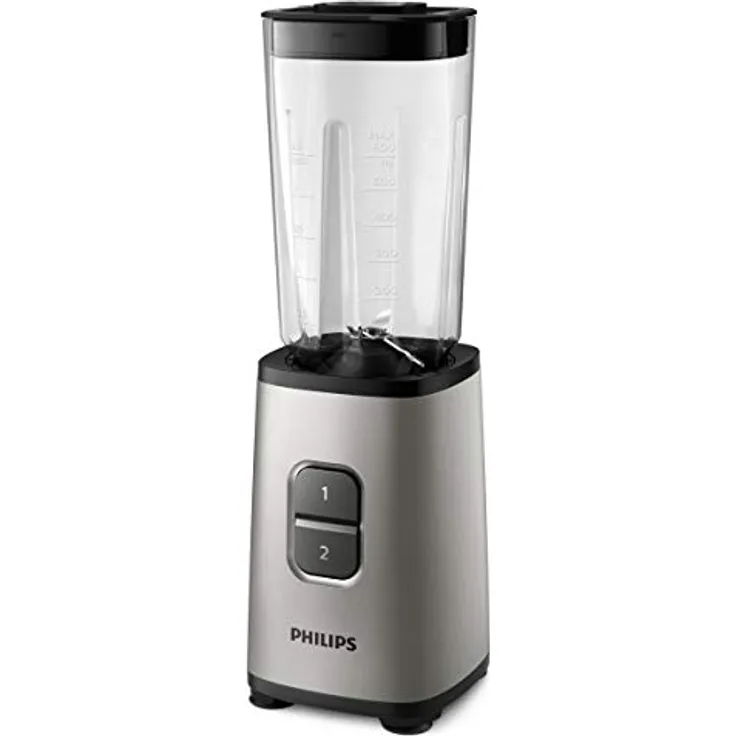 Philips HR2604-80 Daily Collection Standmixer, 350 W, 1 Liter, inkl. Gewürzmühle, inox, schwarz