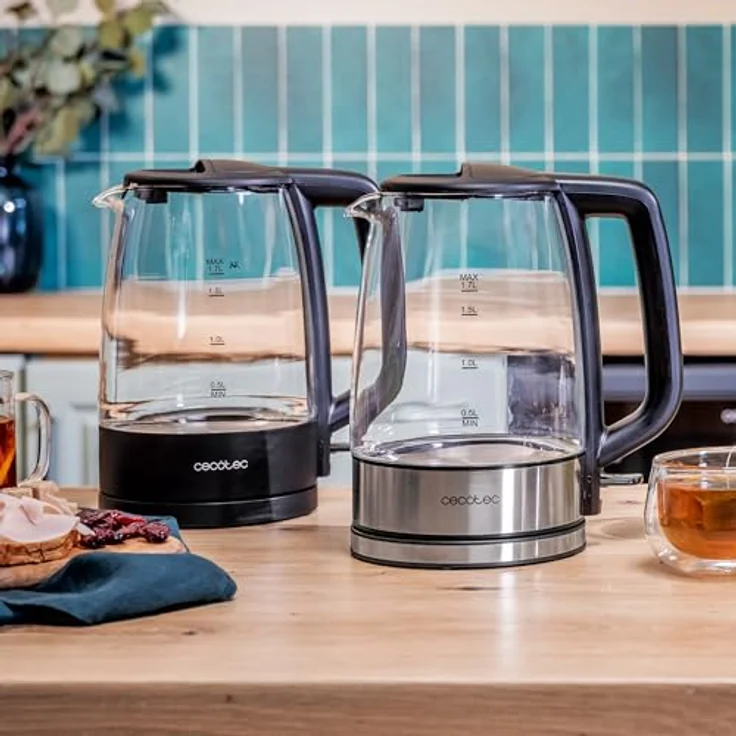 Cecotec ThermoSense 340 Clear, Elektrischer Wasserkocher 1,7 L mit Borosilikatglas-Gehäuse, 2200W, 360º drehbare Basis, Sicherheitssystem und Leuchtanzeige – Bild 3