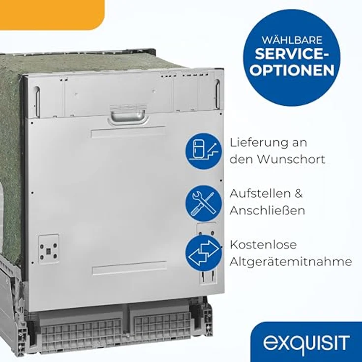 Exquisit EGSP56012-E-030E, vollintegrierter Einbaugeschirrspüler 60cm, 12 Maßgedecke, 11 Liter Verbrauch, 4 Spülprogramme, ECO-Modus, silber – Bild 6