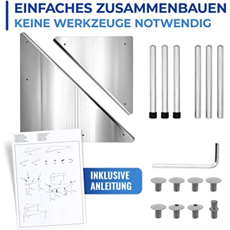 Maximex Küchen-Eckregal Massivo Duo mit 2 Ablagen Edelstahl - Aus Edelstahl, Edelstahl rostfrei, 48.5 x 31 x 48.5 cm, Silber – Bild 5