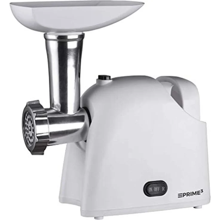 Prime3 SMM11 Fleischwolf, Kunststoff, Schwarz - Leises Arbeiten bis zu 82 dB, Mahlleistung bis zu 1,5 kg/min, Umkehrfunktion, 3 Siebe mit Lochdurchmesser: 3, 5, 7 mm, BPA-frei – Bild 1