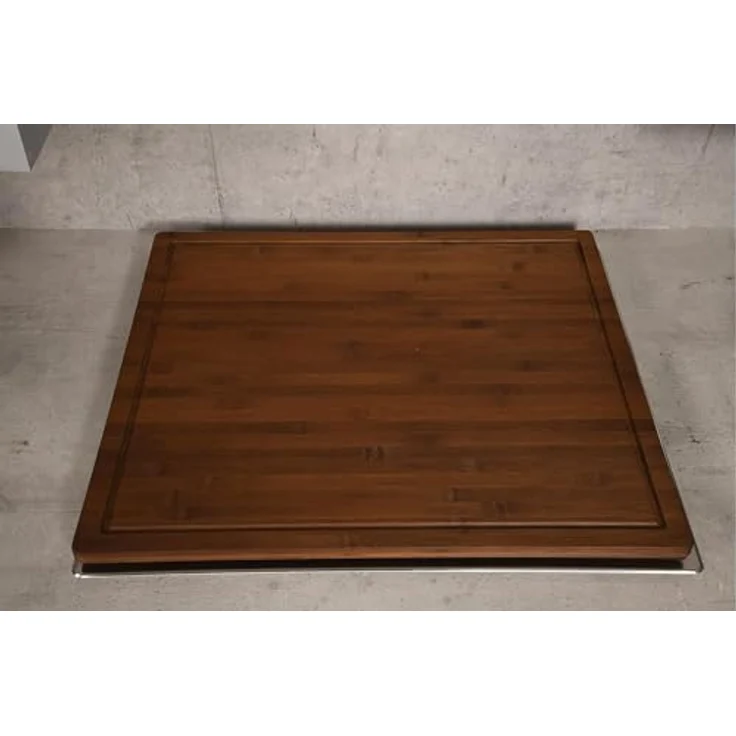 Kesper XXL Herdabdeckplatte 56 x 50 x 4 cm aus FSC Bambus, Dunkelbraun, mit Saftrille und erhöhten Leisten – Bild 5