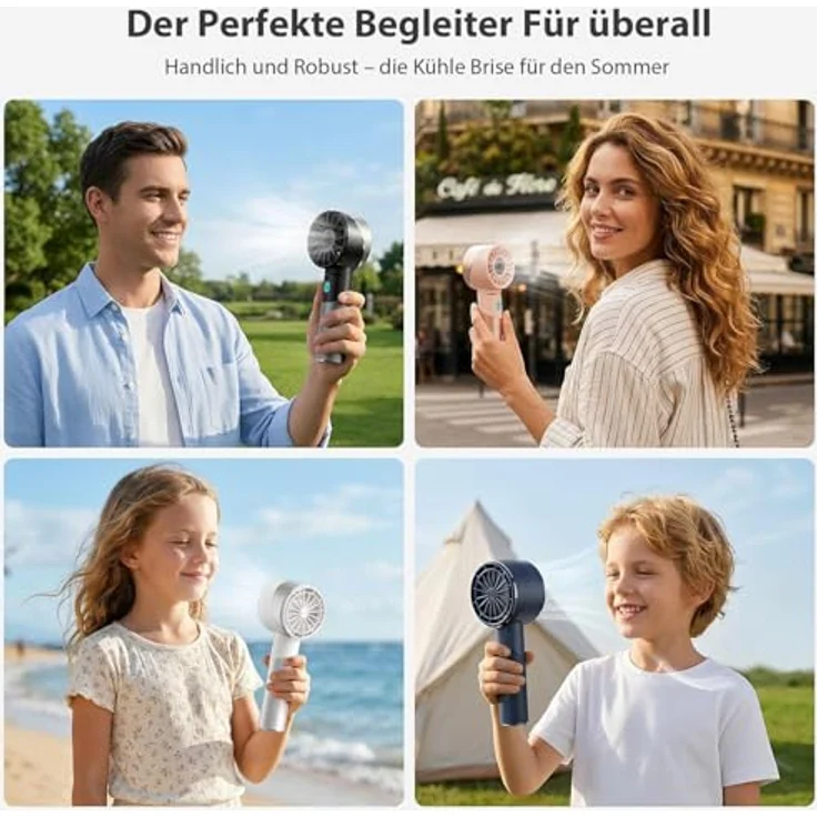 Cozome Handventilator USB, wiederaufladbar, 7000 U/min, Mini-Taschenventilator aus Metall, kabellos für Strand & unterwegs – Bild 9
