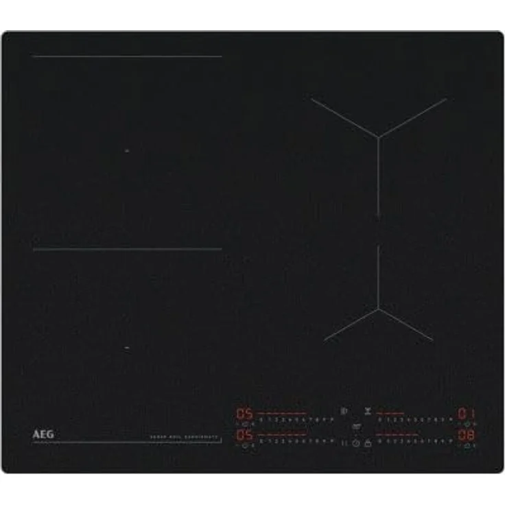 AEG TI64IB1BIZ Induktionskochfeld 60 cm, schnelles Aufheizen, Timer/Uhr, Pause/ReStart, Topferkennung, Touch-Control, Kindersicherung, schwarz – Bild 1