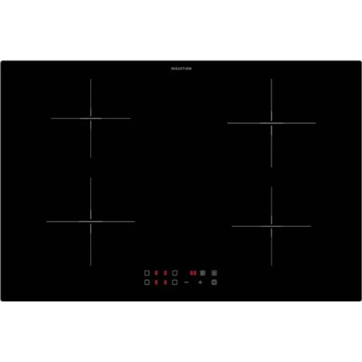 Oranier KFI980, 80 cm Induktionskochfeld mit 4 Kochzonen, Touch-Control Steuerung und roter LED Anzeige – Bild 1