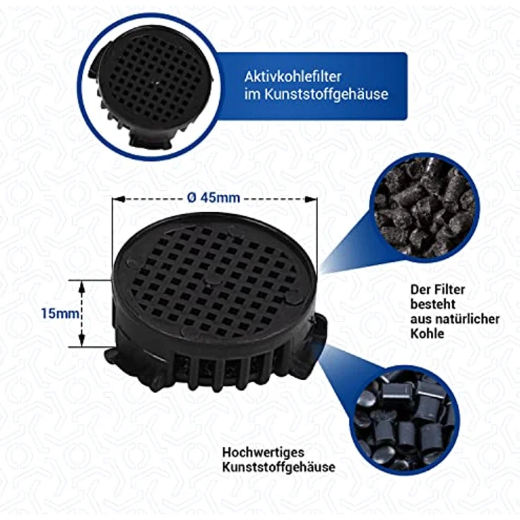 VIOKS Kohlefilter Set 4 Stk für Kühlschrank LIEBHERR 9096342, Aktivkohlefilter 45mmØ – Bild 5