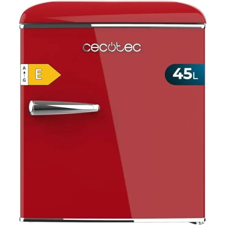 Cecotec Mini-Kühlschrank - Retro-Tischkühlschrank 45L Bolero CoolMarket TT Origin 45 Red - 55 cm, Eisfach, Energieeffizienzklasse E, verchromter Griff – Bild 1
