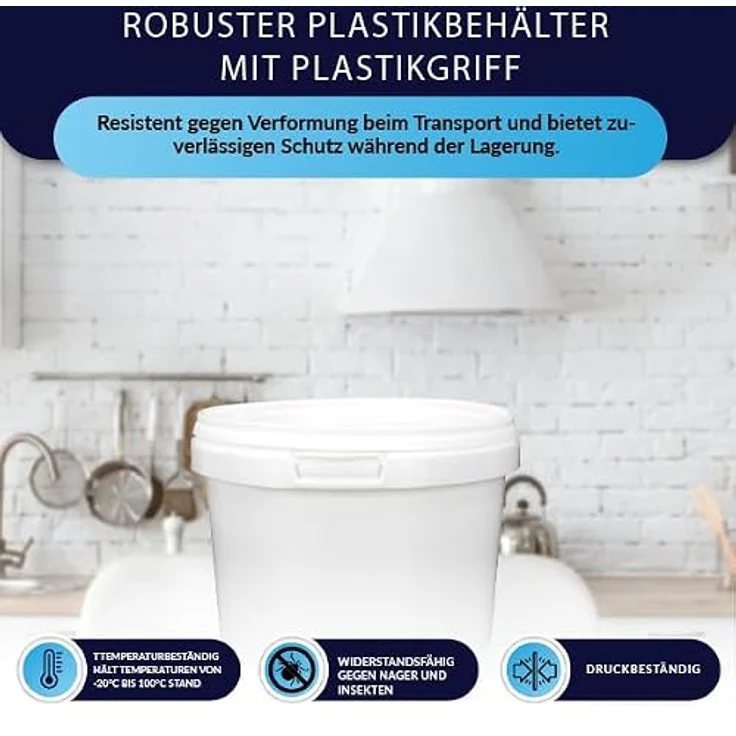 BenBow Eimer mit Deckel 0,5l weiß 5X 0,5l - lebensmittelecht, stabil, luftdicht - auslaufsicher, geruchsneutral - Aufbewahrungsbehälter aus Kunststoff - leer – Bild 5