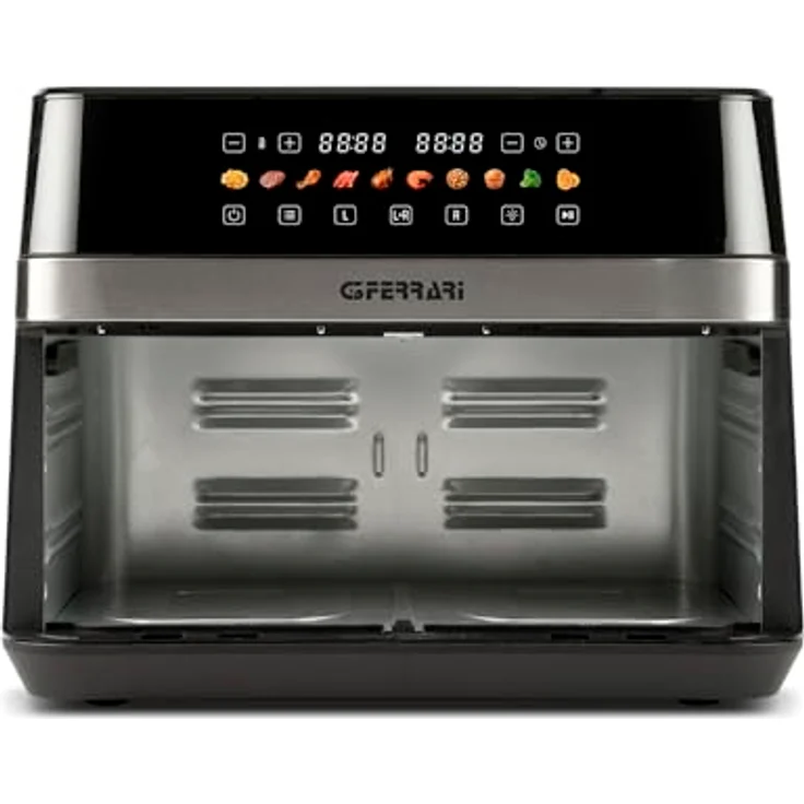 G3 Ferrari G10223 Heißluftfritteuse Friggisano 6+6, 2200 Watt, 12 Liter, 10 Programme, Farbdisplay, Innenbeleuchtung, inkl. Rezeptbuch – Bild 5